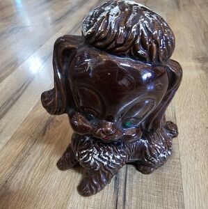 Brown Ceramic Dog Figurine